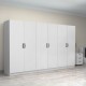 Ντουλάπα ρούχων Victoria Megapap εξάφυλλη χρώμα λευκό 300x60x181εκ.