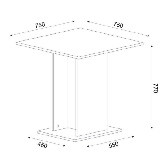 Σετ τραπεζαρία 5τμχ Allos - Viva Megapap χρώμα sapphire oak - λευκό 75x75x77εκ.