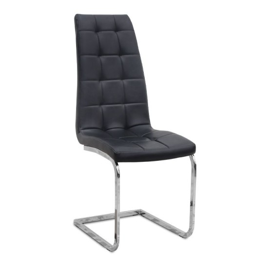 Σετ τραπεζαρία 5τμχ Darlen - Vela Megapap χρώμα sencron black - μαύρο 125x72x74εκ.
