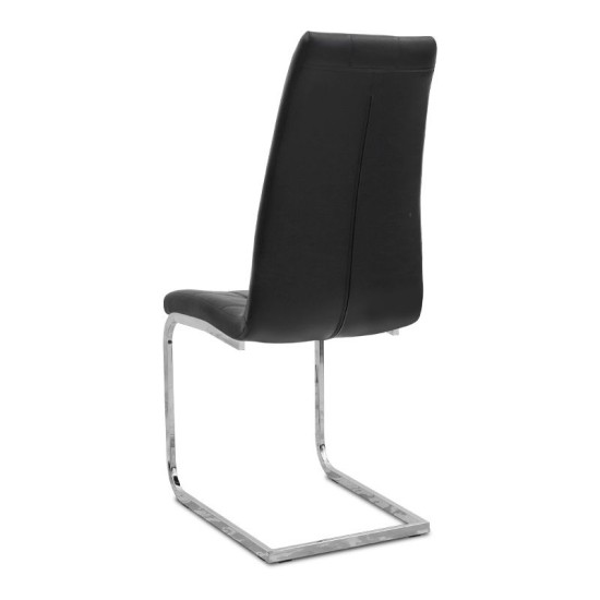 Σετ τραπεζαρία 5τμχ Darlen - Vela Megapap χρώμα sencron black - μαύρο 125x72x74εκ.