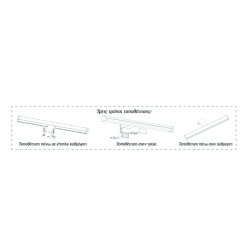 InLight Επιτοίχιο φωτιστικό LED 15W 4000K από πλαστικό σε χρώμιο απόχρωση D:60cm (1043-Α)