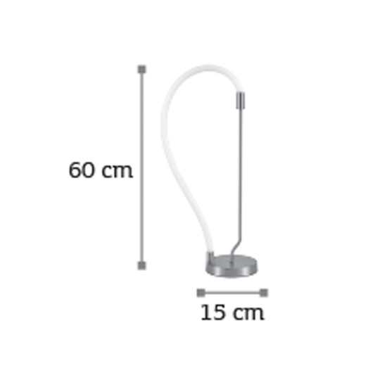 InLight Επιτραπέζιο φωτιστικό LED 18W 3000K από χρώμιο μέταλλο και σωλήνα σιλικόνης D:60cm (3011-CH) InLight Επιτραπέζιο φωτιστικό LED 18W 3000K από χρώμιο μέταλλο και σωλήνα σιλικόνης D:60cm (3011-CH)