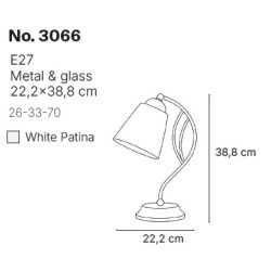 InLight Επιτραπέζιο φωτιστικό με λευκή πατίνα από μέταλλο και λευκό γυαλί 1XE27  (3066)