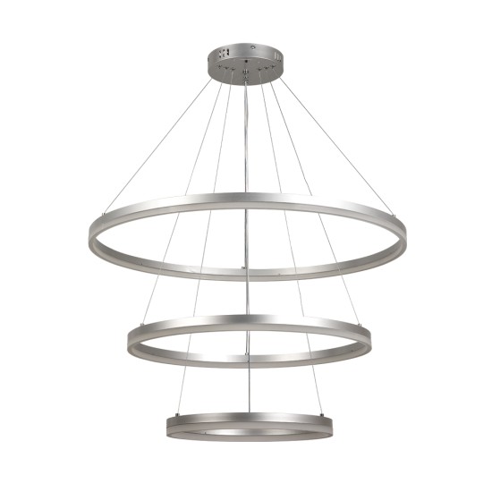 Inlight Κρεμαστό φωτιστικό LED 100W 3CCT (by switch on base) D:60cm (6095-A-Silver) Inlight Κρεμαστό φωτιστικό LED 100W 3CCT (by switch on base) D:60cm (6095-A-Silver)