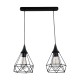 InLight Κρεμαστό φωτιστικό από μαύρο μέταλλο 2XE27 D:40cm (4024-2-BL-RAIL) InLight Κρεμαστό φωτιστικό από μαύρο μέταλλο 2XE27 D:40cm (4024-2-BL-RAIL)
