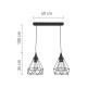 InLight Κρεμαστό φωτιστικό από μαύρο μέταλλο 2XE27 D:40cm (4024-2-BL-RAIL) InLight Κρεμαστό φωτιστικό από μαύρο μέταλλο 2XE27 D:40cm (4024-2-BL-RAIL)