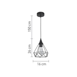 InLight Κρεμαστό φωτιστικό από μαύρο μέταλλο 1XE27 D:16cm (4024-BL) InLight Κρεμαστό φωτιστικό από μαύρο μέταλλο 1XE27 D:16cm (4024-BL)