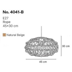 InLight Κρεμαστό Φωτιστικό από σχοινί 1xE27 D:45cm (4041-B) InLight Κρεμαστό Φωτιστικό από σχοινί 1xE27 D:45cm (4041-B)