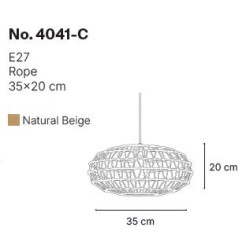 InLight Κρεμαστό Φωτιστικό από σχοινί 1xE27 D:35cm (4041-C) InLight Κρεμαστό Φωτιστικό από σχοινί 1xE27 D:35cm (4041-C)
