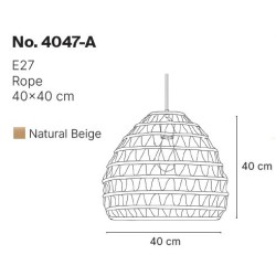 InLight Κρεμαστό Φωτιστικό από σχοινί 1xE27 D:40cm (4047-A) InLight Κρεμαστό Φωτιστικό από σχοινί 1xE27 D:40cm (4047-A)