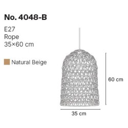 InLight Κρεμαστό Φωτιστικό από σχοινί 1xE27 D:35cm (4048-B) InLight Κρεμαστό Φωτιστικό από σχοινί 1xE27 D:35cm (4048-B)