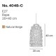 InLight Κρεμαστό Φωτιστικό από σχοινί 1xE27 D:20cm (4048-C)