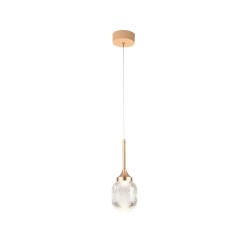 Inlight Κρεμαστό φωτιστικό LED 10W από χρυσαφί μέταλλο και ακρυλικό D:10x200cm (4077-1)