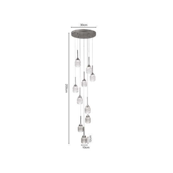 Inlight Κρεμαστό φωτιστικό LED 10*10W από χρυσαφί μέταλλο και ακρυλικό D:30x200cm (4077-10-Golden) Inlight Κρεμαστό φωτιστικό LED 10*10W από χρυσαφί μέταλλο και ακρυλικό D:30x200cm (4077-10-Golden)