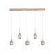 Inlight Κρεμαστό φωτιστικό LED 5*10W από χρυσαφί μέταλλο και ακρυλικό D:60x200cm (4077R-5-Golden)