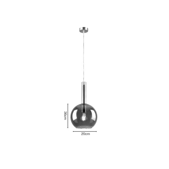 Inlight Κρεμαστό φωτιστικό από φιμέ γυαλί 1XE27 D:20x36cm (4080) Inlight Κρεμαστό φωτιστικό από φιμέ γυαλί 1XE27 D:20x36cm (4080)