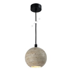 InLight Κρεμαστό φωτιστικό γκρι από travertine marble 1XGU10 D:11 x 11cm (4087)