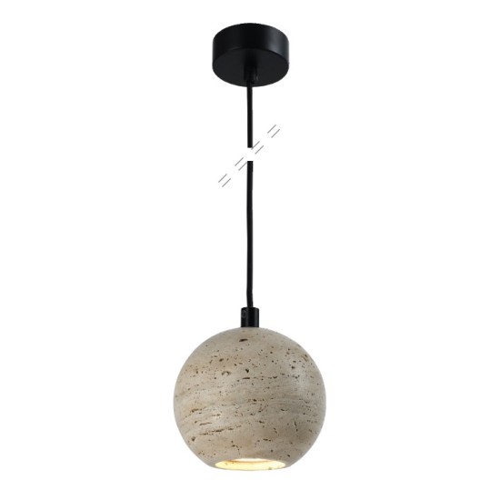 InLight Κρεμαστό φωτιστικό γκρι από travertine marble 1XGU10 D:11 x 11cm (4087)