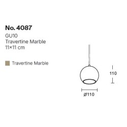 InLight Κρεμαστό φωτιστικό γκρι από travertine marble 1XGU10 D:11 x 11cm (4087) InLight Κρεμαστό φωτιστικό γκρι από travertine marble 1XGU10 D:11 x 11cm (4087)