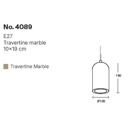 InLight Κρεμαστό φωτιστικό γκρι από travertine marble 1XΕ27 D:10 x 19cm (4089) InLight Κρεμαστό φωτιστικό γκρι από travertine marble 1XΕ27 D:10 x 19cm (4089)