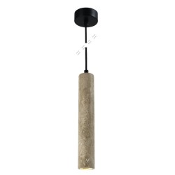InLight Κρεμαστό φωτιστικό γκρι από travertine marble 1XGU10 D:7,5 x 30cm (4090)