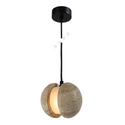 InLight Κρεμαστό φωτιστικό γκρι από travertine marble 1XG9 D:13 x 14cm (4092)