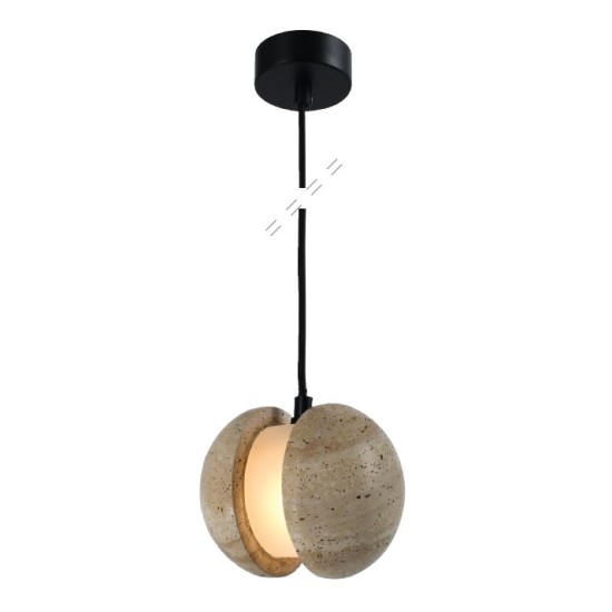 InLight Κρεμαστό φωτιστικό γκρι από travertine marble 1XG9 D:13 x 14cm (4092) InLight Κρεμαστό φωτιστικό γκρι από travertine marble 1XG9 D:13 x 14cm (4092)