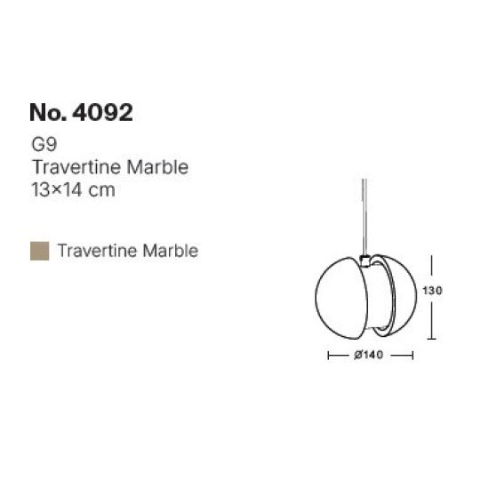 InLight Κρεμαστό φωτιστικό γκρι από travertine marble 1XG9 D:13 x 14cm (4092) InLight Κρεμαστό φωτιστικό γκρι από travertine marble 1XG9 D:13 x 14cm (4092)