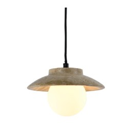 InLight Κρεμαστό φωτιστικό γκρι από travertine marble 1XG9 D:20 x 12.5cm (4093)