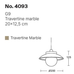 InLight Κρεμαστό φωτιστικό γκρι από travertine marble 1XG9 D:20 x 12.5cm (4093) InLight Κρεμαστό φωτιστικό γκρι από travertine marble 1XG9 D:20 x 12.5cm (4093)