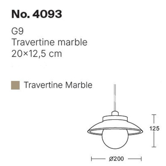 InLight Κρεμαστό φωτιστικό γκρι από travertine marble 1XG9 D:20 x 12.5cm (4093) InLight Κρεμαστό φωτιστικό γκρι από travertine marble 1XG9 D:20 x 12.5cm (4093)