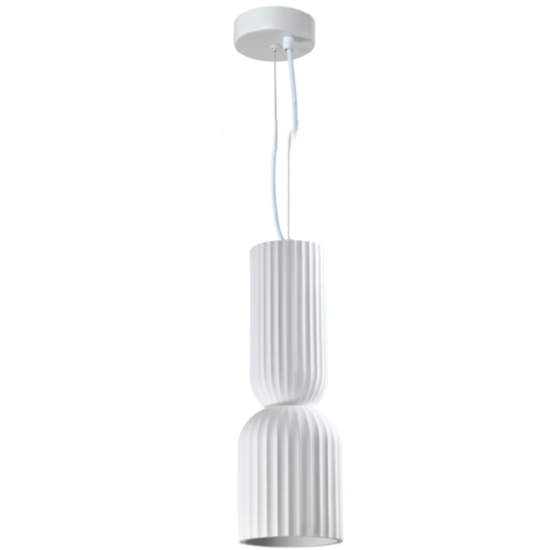 Inlight Κρεμαστό Γύψινο Φωτιστικό E27, Λευκό D:15x43,5cm(4101-White)
