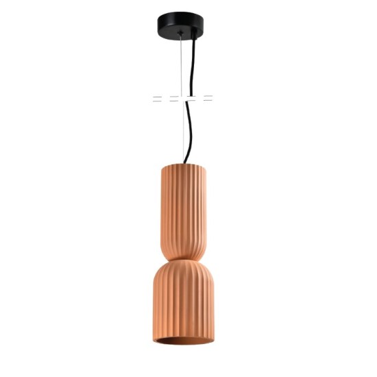 Inlight Κρεμαστό Γύψινο Φωτιστικό E27, Κεραμιδί D:15x43,5cm(4101-Terracotta)