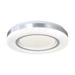 InLight Πλαφονιέρα οροφής LED 27W 3CCT (by tuya) από λευκό και ασημί ακρυλικό D:40cm (42016-B)