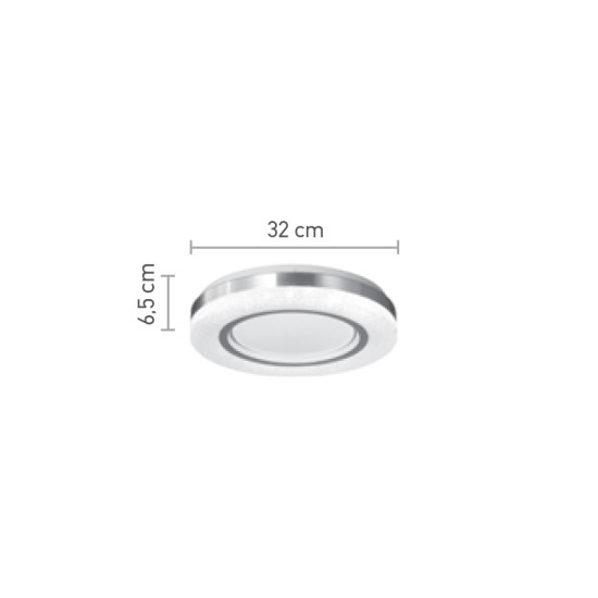 InLight Πλαφονιέρα οροφής LED 20W 3CCT από λευκό και ασημί ακρυλικό D:32cm (42016-C) InLight Πλαφονιέρα οροφής LED 20W 3CCT από λευκό και ασημί ακρυλικό D:32cm (42016-C)