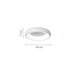 InLight Πλαφονιέρα οροφής LED 24W 3CCT (by tuya) από λευκό ακρυλικό D:40cm (42020-B-White)