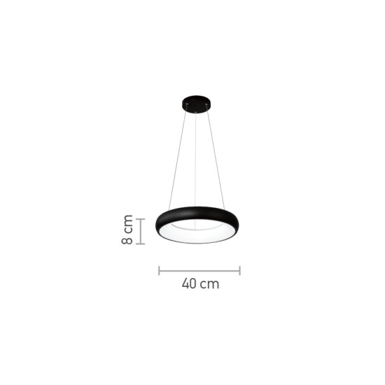 InLight Κρεμαστό φωτιστικό LED 24W 3CCT από μαύρο και λευκό ακρυλικό D:40cm (42023-B-Black) InLight Κρεμαστό φωτιστικό LED 24W 3CCT από μαύρο και λευκό ακρυλικό D:40cm (42023-B-Black)