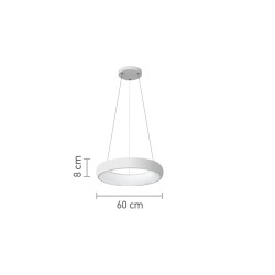 InLight Κρεμαστό φωτιστικό LED 36W 3CCT από λευκό ακρυλικό D:60cm (42023-A-White) InLight Κρεμαστό φωτιστικό LED 36W 3CCT από λευκό ακρυλικό D:60cm (42023-A-White)