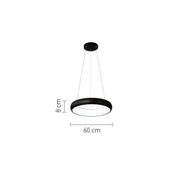 InLight Κρεμαστό φωτιστικό LED 36W 3CCT από μαύρο και λευκό ακρυλικό D:60cm (42023-Α-Black) InLight Κρεμαστό φωτιστικό LED 36W 3CCT από μαύρο και λευκό ακρυλικό D:60cm (42023-Α-Black)