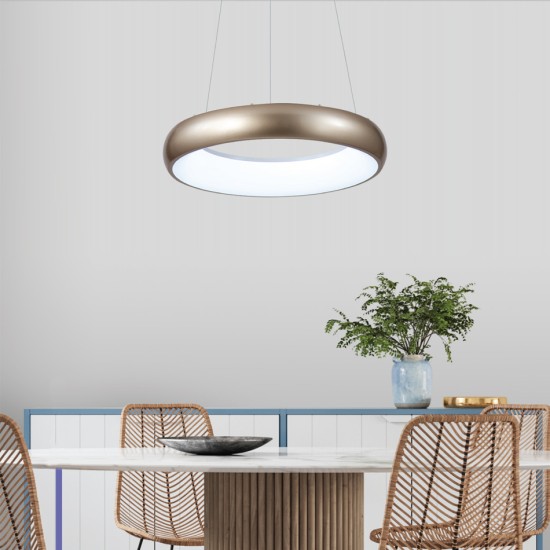 InLight Κρεμαστό φωτιστικό led 24W 3CCT από λευκό ακρυλικό D:40cm (42023-B-White)