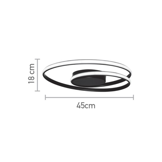 InLight Πλαφονιέρα οροφής LED 36W 3CCT από αλουμίνιο σε χρώμιο απόχρωση D:55cm (42028-CH)