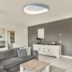 InLight Πλαφονιέρα οροφής LED 36W 3CCT (by tuya) από μαύρο μέταλλο και λευκό ακρυλικό D:52cm (42033-Black)
