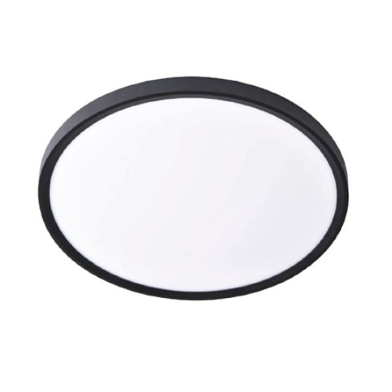 Inlight Πλαφονιέρα οροφής LED 60W 3CCT (by switch on base) σε μαύρη απόχρωση D:75x2,5cm (42036-AA-Black)