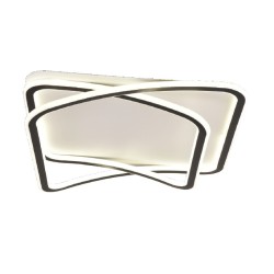 Inlight Πλαφονιέρα οροφής LED 38W 8800LM 3CCT από μαύρo μέταλλο και λευκό ακρυ΄λικό D:50x50cm (42038-Black/white)