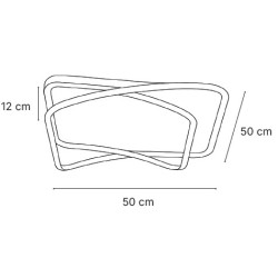 Inlight Πλαφονιέρα οροφής LED 38W 8800LM 3CCT από μαύρo μέταλλο και λευκό ακρυ΄λικό D:50x50cm (42038-Black/white)