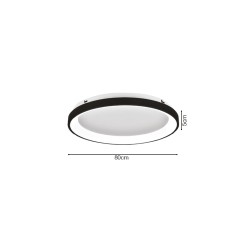 Inlight Πλαφονιέρα οροφής LED 38W 3CCT από λευκό μέταλλο και ακρυλικό D:80x5cm (42044-A-White)