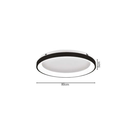 Inlight Πλαφονιέρα οροφής LED 38W 3CCT από μαύρο μέταλλο και ακρυλικό D:80x5cm (42044-A-Black) Inlight Πλαφονιέρα οροφής LED 38W 3CCT από μαύρο μέταλλο και ακρυλικό D:80x5cm (42044-A-Black)