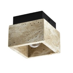 InLight Πλαφονιέρα οροφής γκρι από travertine marble 1XE27 D:12cm (42047)