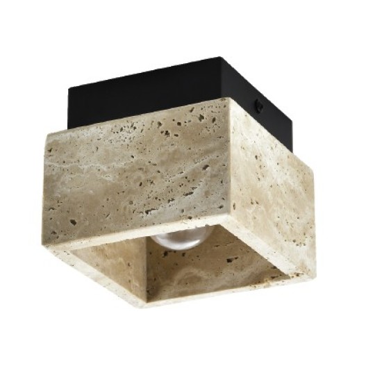 InLight Πλαφονιέρα οροφής γκρι από travertine marble 1XE27 D:12cm (42047)