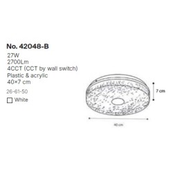 InLight Πλαφονιέρα οροφής LED 27W 4cct από λευκό ακρυλικό D:40cm (42048-B) InLight Πλαφονιέρα οροφής LED 27W 4cct από λευκό ακρυλικό D:40cm (42048-B)